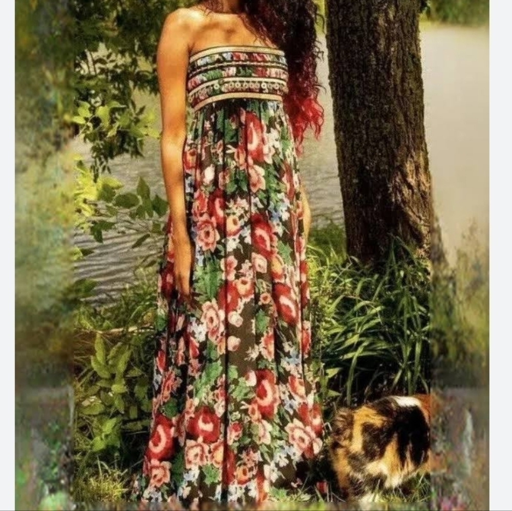 NWT Pearl Georgina Chapman of Marchesa Straples‎ Maxi Dress 4